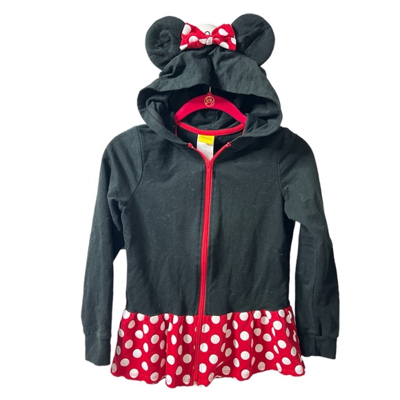 DISNEY Minnie Mouse Ruffle Hoodie Girls Size 10/12 - Picture 1 of 4